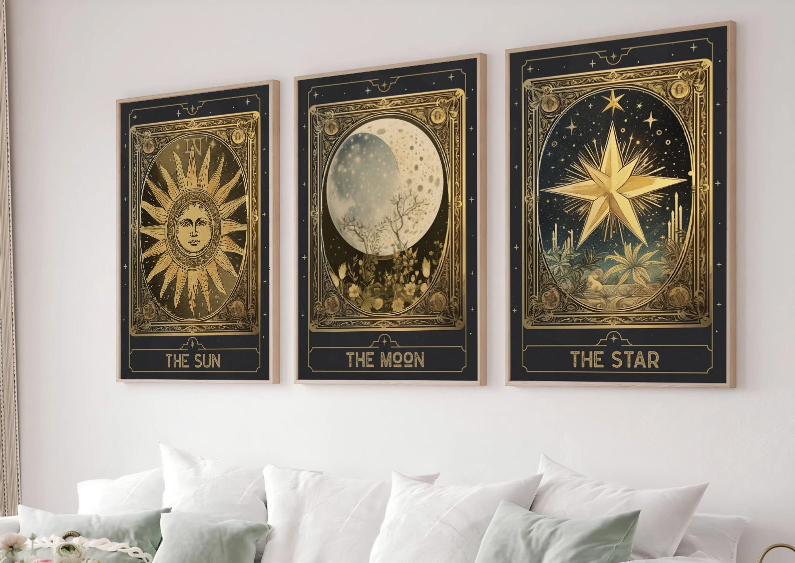 moon sun tarot wall art